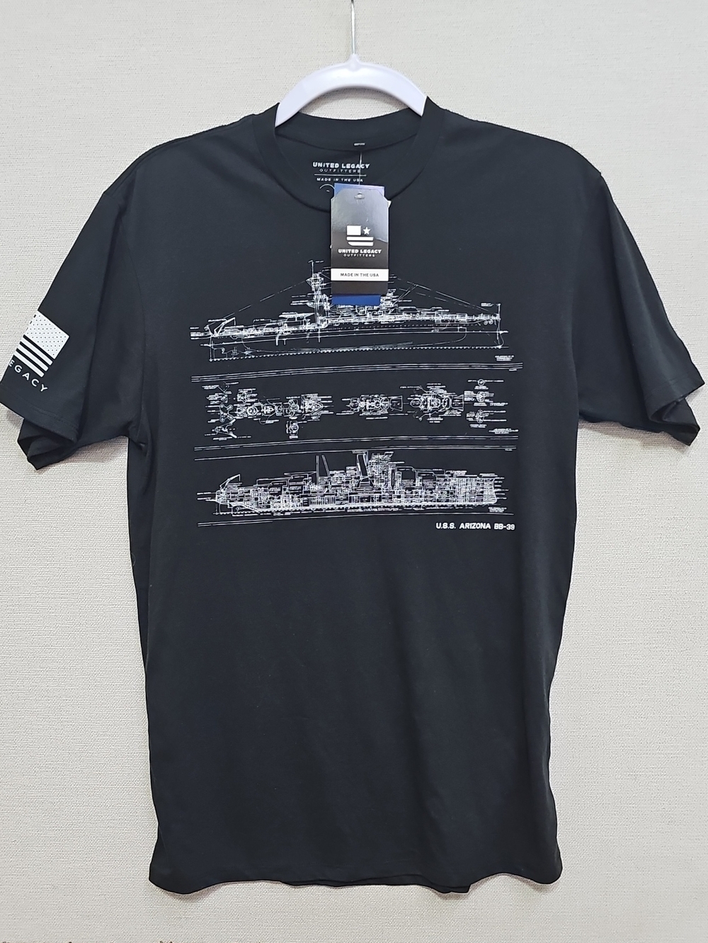 UNITED LEGACY U.S.S. ARIZONA BB-39 MENS TEE BFPM-09-063